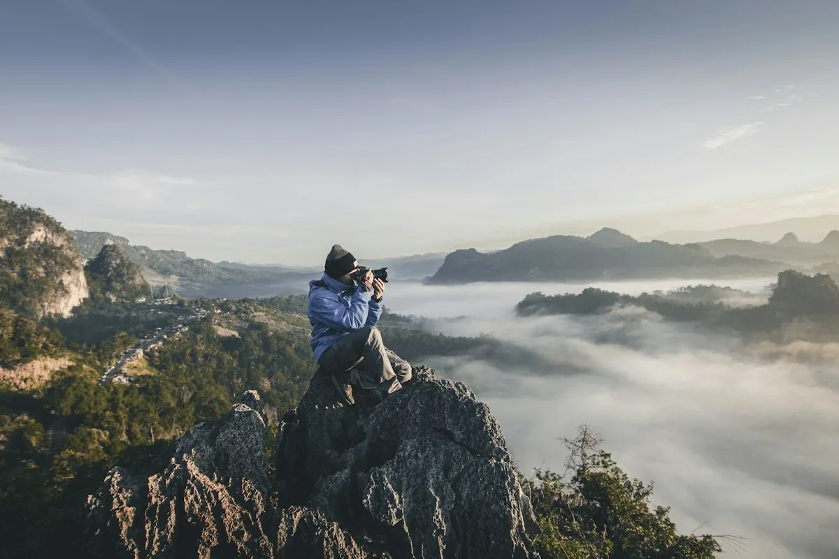 A photographer working outdoors · illustrative photography